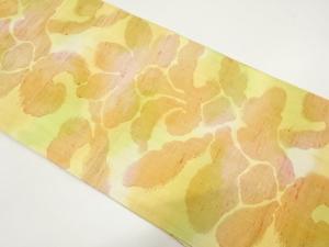 節紬　花模様織り出し　名古屋帯
